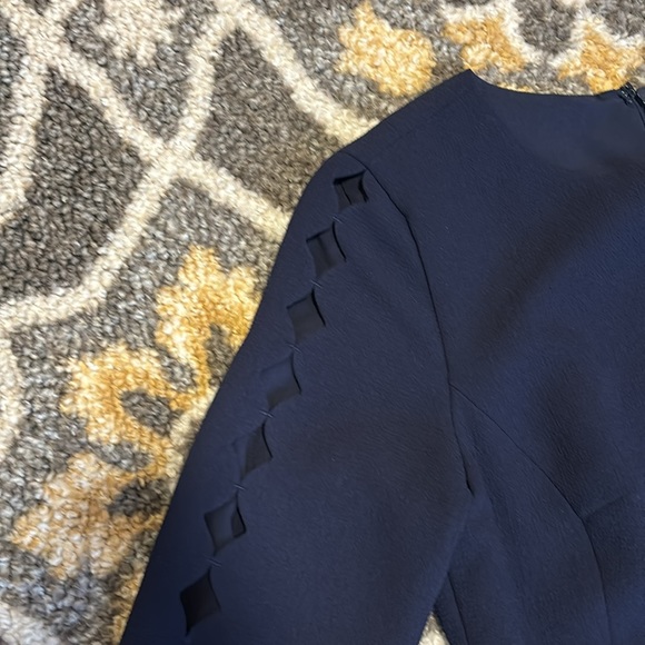 Club Monaco Edni Navy Diamond Cut Out Sheath Dress - Picture 3 of 5